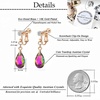 image:imageTeardrop Austrian Crystal Drop Clip On Dangle Earrings for Women Non Pierced 14K Rose Gold Plated Hypoallergenic JewelryVitrail Medium