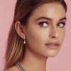 image:imageTeardrop Austrian Crystal Drop Clip On Dangle Earrings for Women Non Pierced 14K Rose Gold Plated Hypoallergenic JewelryYellow Golden