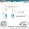 image:imageTeardrop Austrian Crystal Drop Dangle Earrings for Women 925 Sterling Silver Hook Hypoallergenic JewelryAquamarine