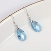 image:imageTeardrop Austrian Crystal Drop Dangle Earrings for Women 925 Sterling Silver Hook Hypoallergenic JewelryAquamarine