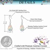 image:imageTeardrop Austrian Crystal Drop Dangle Earrings for Women 925 Sterling Silver Hook Hypoallergenic JewelryAurora Borealis