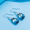 image:imageTeardrop Austrian Crystal Drop Dangle Earrings for Women 925 Sterling Silver Hook Hypoallergenic JewelryBermuda Blue
