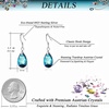 image:imageTeardrop Austrian Crystal Drop Dangle Earrings for Women 925 Sterling Silver Hook Hypoallergenic JewelryBermuda Blue