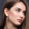 image:imageTeardrop Austrian Crystal Drop Dangle Earrings for Women 925 Sterling Silver Hook Hypoallergenic JewelryBermuda Blue