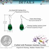 image:imageTeardrop Austrian Crystal Drop Dangle Earrings for Women 925 Sterling Silver Hook Hypoallergenic JewelryEmerald