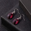 image:imageTeardrop Austrian Crystal Drop Dangle Earrings for Women 925 Sterling Silver Hook Hypoallergenic JewelryFuchsia
