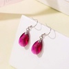 image:imageTeardrop Austrian Crystal Drop Dangle Earrings for Women 925 Sterling Silver Hook Hypoallergenic JewelryFuchsia