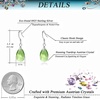 image:imageTeardrop Austrian Crystal Drop Dangle Earrings for Women 925 Sterling Silver Hook Hypoallergenic JewelryGreen