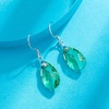 image:imageTeardrop Austrian Crystal Drop Dangle Earrings for Women 925 Sterling Silver Hook Hypoallergenic JewelryGreen