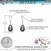 image:imageTeardrop Austrian Crystal Drop Dangle Earrings for Women 925 Sterling Silver Hook Hypoallergenic JewelryGreyBlack