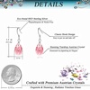 image:imageTeardrop Austrian Crystal Drop Dangle Earrings for Women 925 Sterling Silver Hook Hypoallergenic JewelryPink