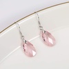 image:imageTeardrop Austrian Crystal Drop Dangle Earrings for Women 925 Sterling Silver Hook Hypoallergenic JewelryPink