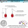 image:imageTeardrop Austrian Crystal Drop Dangle Earrings for Women 925 Sterling Silver Hook Hypoallergenic JewelryRed