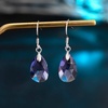 image:imageTeardrop Austrian Crystal Drop Dangle Earrings for Women 925 Sterling Silver Hook Hypoallergenic JewelryTanzanite