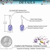 image:imageTeardrop Austrian Crystal Drop Dangle Earrings for Women 925 Sterling Silver Hook Hypoallergenic JewelryTanzanite