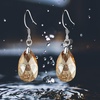 image:imageTeardrop Austrian Crystal Drop Dangle Earrings for Women 925 Sterling Silver Hook Hypoallergenic JewelryTopaz