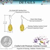 image:imageTeardrop Austrian Crystal Drop Dangle Earrings for Women 925 Sterling Silver Hook Hypoallergenic JewelryYellow