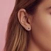 image:imageTeardrop Austrian Crystal Halo Stud Earrings for Women Fashion 925 Sterling Silver Hypoallergenic JewelryDark Blue