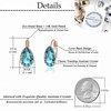 image:imageTeardrop Austrian Crystal Leverback Drop Earrings for Women 14K Rose Gold Plated Hypoallergenic JewelryAquamarine