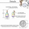 image:imageTeardrop Austrian Crystal Leverback Drop Earrings for Women 14K Rose Gold Plated Hypoallergenic JewelryAurora Borealis