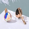 image:imageTeardrop Austrian Crystal Leverback Drop Earrings for Women 14K Rose Gold Plated Hypoallergenic JewelryAurora Borealis