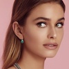 image:imageTeardrop Austrian Crystal Leverback Drop Earrings for Women 14K Rose Gold Plated Hypoallergenic JewelryEmerald