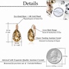 image:imageTeardrop Austrian Crystal Leverback Drop Earrings for Women 14K Rose Gold Plated Hypoallergenic JewelryLight Topaz