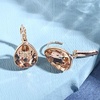 image:imageTeardrop Austrian Crystal Leverback Drop Earrings for Women 14K Rose Gold Plated Hypoallergenic JewelryLight Topaz