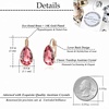 image:imageTeardrop Austrian Crystal Leverback Drop Earrings for Women 14K Rose Gold Plated Hypoallergenic JewelryRose Pink