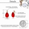 image:imageTeardrop Austrian Crystal Leverback Drop Earrings for Women 14K Rose Gold Plated Hypoallergenic JewelryRuby