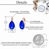 image:imageTeardrop Austrian Crystal Leverback Drop Earrings for Women 14K Rose Gold Plated Hypoallergenic JewelrySapphire