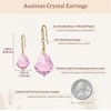 image:imageTrendy Austrian Crystal Baroque Drop Dangle Earrings for Women 14K Gold Plated Hook Earring Hypoallergenic Jewelry Gifts for WomenPink