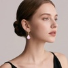 image:imageTrendy Austrian Crystal Baroque Drop Dangle Earrings for Women 14K Gold Plated Hook Earring Hypoallergenic Jewelry Gifts for WomenPink