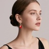 image:imageTrendy Austrian Crystal Baroque Drop Dangle Earrings for Women 14K Gold Plated Hook Earring Hypoallergenic Jewelry Gifts for WomenRed