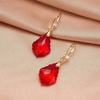 image:imageTrendy Austrian Crystal Baroque Drop Dangle Earrings for Women 14K Gold Plated Hook Earring Hypoallergenic Jewelry Gifts for WomenRed
