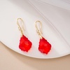 image:imageTrendy Austrian Crystal Baroque Drop Dangle Earrings for Women 14K Gold Plated Hook Earring Hypoallergenic Jewelry Gifts for WomenRed