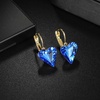 image:imageTrendy Austrian Crystal Heart Drop Leverback Earrings for Women 14K Rose Gold Plated Hypoallergenic Jewelry GiftsBermuda Blue