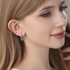 image:imageTrendy Austrian Crystal Heart Drop Leverback Earrings for Women 14K Rose Gold Plated Hypoallergenic Jewelry GiftsBlack