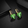 image:imageTrendy Austrian Crystal Heart Drop Leverback Earrings for Women 14K Rose Gold Plated Hypoallergenic Jewelry GiftsFern Green