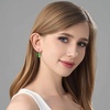 image:imageTrendy Austrian Crystal Heart Drop Leverback Earrings for Women 14K Rose Gold Plated Hypoallergenic Jewelry GiftsFern Green