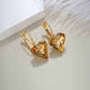 image:imageTrendy Austrian Crystal Heart Drop Leverback Earrings for Women 14K Rose Gold Plated Hypoallergenic Jewelry GiftsLight Topaz