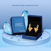 image:imageTrendy Austrian Crystal Heart Drop Leverback Earrings for Women 14K Rose Gold Plated Hypoallergenic Jewelry GiftsLight Topaz
