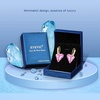 image:imageTrendy Austrian Crystal Heart Drop Leverback Earrings for Women 14K Rose Gold Plated Hypoallergenic Jewelry GiftsPink