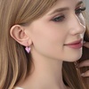 image:imageTrendy Austrian Crystal Heart Drop Leverback Earrings for Women 14K Rose Gold Plated Hypoallergenic Jewelry GiftsPink