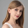 image:imageTrendy Austrian Crystal Heart Drop Leverback Earrings for Women 14K Rose Gold Plated Hypoallergenic Jewelry GiftsPurple