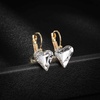 image:imageTrendy Austrian Crystal Heart Drop Leverback Earrings for Women 14K Rose Gold Plated Hypoallergenic Jewelry GiftsWhite Clear