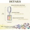 image:imageTrendy Austrian Crystal Rectangle Drop Leverback Earrings for Women 14k White Gold Plated Huggie Earring Hypoallergenic Jewelry GiftAurora Borealis