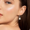 image:imageTrendy Austrian Crystal Rectangle Drop Leverback Earrings for Women 14k White Gold Plated Huggie Earring Hypoallergenic Jewelry GiftAurora Borealis