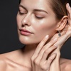 image:imageTrendy Austrian Crystal Rectangle Drop Leverback Earrings for Women 14k White Gold Plated Huggie Earring Hypoallergenic Jewelry GiftBlackSilvertone