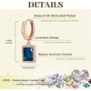 image:imageTrendy Austrian Crystal Rectangle Drop Leverback Earrings for Women 14k White Gold Plated Huggie Earring Hypoallergenic Jewelry GiftDark Blue  Goldtone